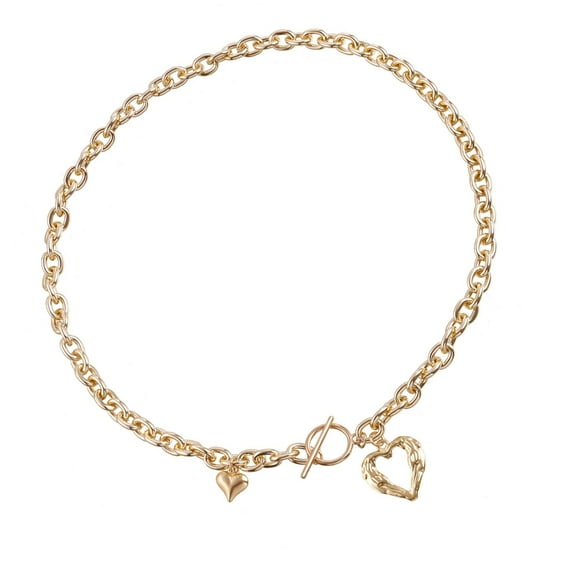 Trendy Gold or Silver Plated Heart Necklace Jewelry for Women Fashionistas
