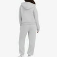 thumbnail image 6 of Inleife Women's Two-piece Set with Half Zipper Hooded Sweatshirt Oversized Sweatshirt Loose And Fashionable Sweatpants Set, 6 of 6