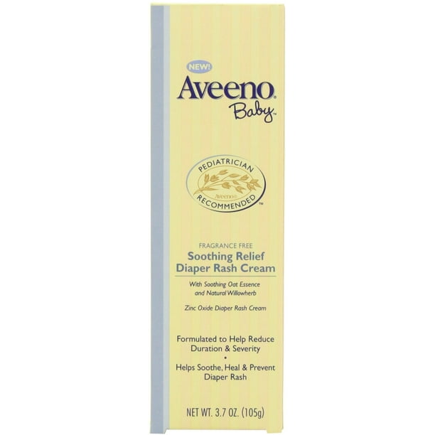 3 Pack Aveeno Baby Diaper Rash Cream, Fragrance Free, 3.7Ounce Tube