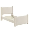 thumbnail image 5 of Platform Bed Frame, Twin, Ivory White, Velvet, Hotel Bedroom, Modern Contemporary, HB38137, 5 of 9