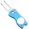 thumbnail image 1 of Metal Foldable Golf Divot Repair Tool With Golf Ball Marker Blue, 1 of 6