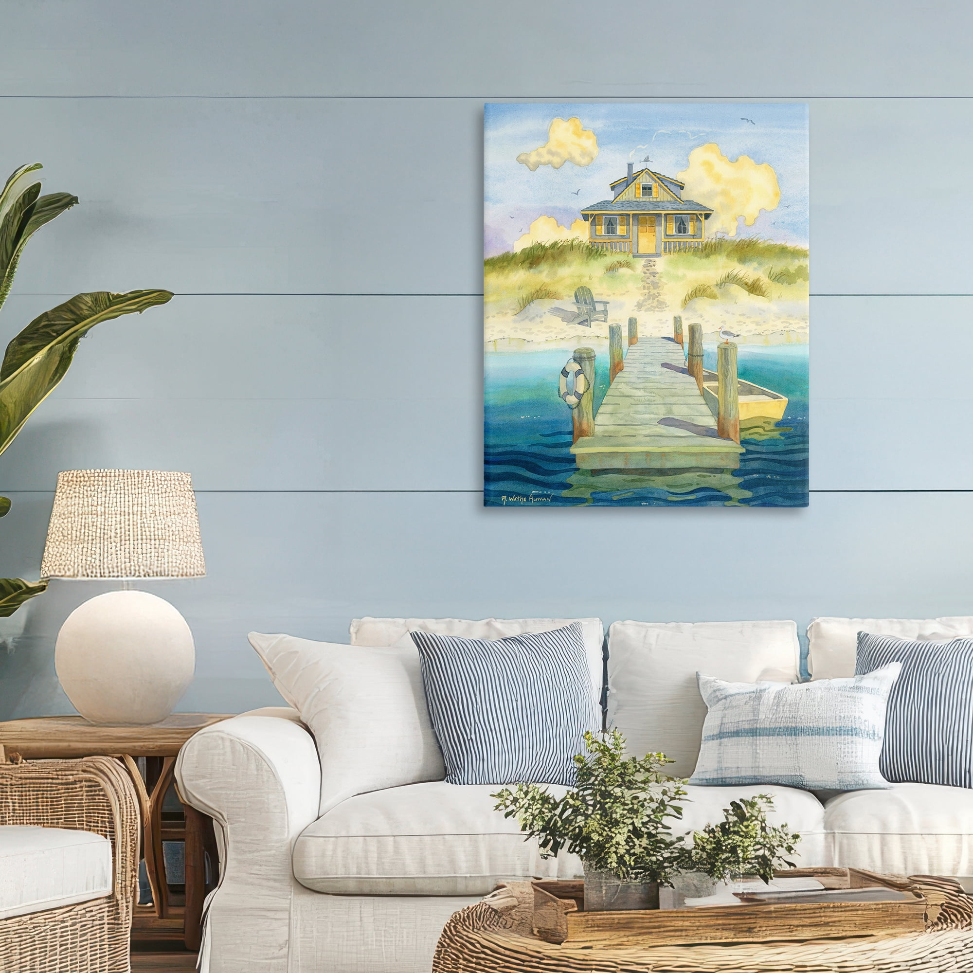 Stupell Industries Welcome Seaside Retreat Cottage Canvas Wall Art, design by Robin Altman