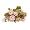 thumbnail image 2 of 10 Heads Rose Artificial Flowers, Silk Flowers with Stems Fake Flowers Bouquet Wedding Centerpieces Party Table Floral Arrangements Home Bridal Decor, 2 of 8