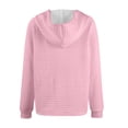 thumbnail image 5 of NMMUED Womens Hoodie Waffle Knit Tops for Women Cute Hoodies Loose Fit Hoodie Casual Outfits for Women Y2k Hoodie Hooded Top Pink L, 5 of 9