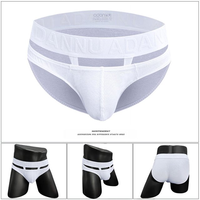 Calzoncillos sexys de algodón con agujeros para hombre, ropa interior deportiva de cintura baja convexa para levantar la cadera, pantalones cortos personalizados de moda