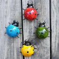 thumbnail image 3 of Mini Metal Ladybug Beetle Fence Hanger Wall Hanging Sculpture Patio Garden Decor for Home Outdoor Statue Figurine 4pcs, 3 of 5
