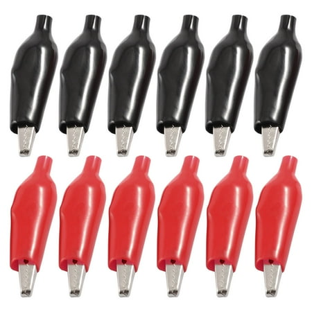 

Unique Bargains 12x Red Black Plastic Cover Metal Alligator Clips Clamps 55mm