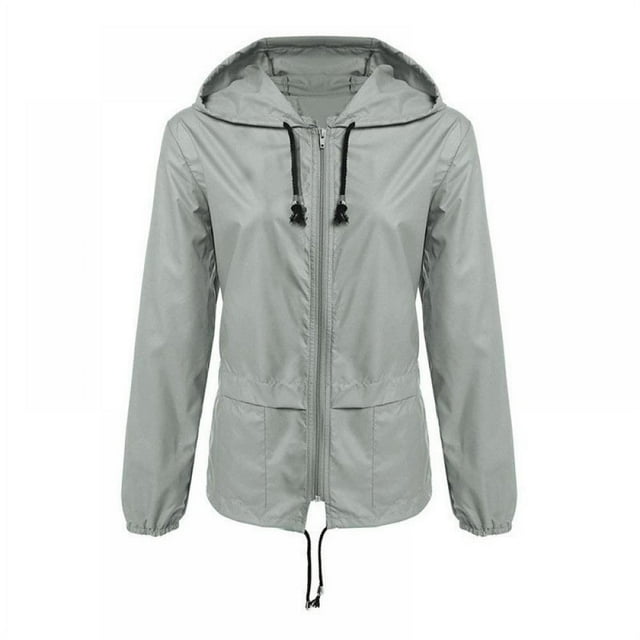 Veste de Printemps pour Femme, Veste Imperméable Mode, Manteau Isolé Coupe-Vent Extérieur (Bleu Foncé)