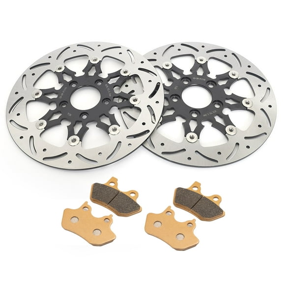 Front Rear Brake Rotors Pads Fat Boy Softail 2000-2007 Deuce Deluxe FXSTB FXST FLSTC