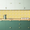 thumbnail image 4 of Yeetfub 10 Sheet Peel and Stick Backsplash Self Adhesive Tile Sticker Marble 3D Stick on Tiles Backsplash for Kitchen Peel and Stick Tile for Bathroom Kitchen Camper Shower Furniture 4"x4" Yellow, 4 of 7