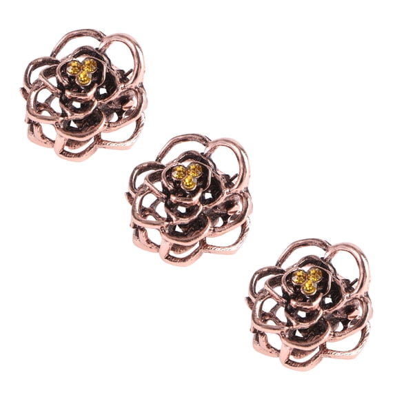 OUNONA 3pcs Alloy Hair Claw Clip Classic Fashionable Style Rose Hair Ornament for Long Hair Women