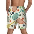 thumbnail image 3 of Sigee Racket and Tennis Ball Print Mens Swim Trunks with Compression Liner Quick Dry Swim Stretch Beach Shorts with Pockets,S-3XL, 3 of 7