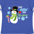 thumbnail image 4 of Inktastic Just Chillin' This Christmas Fun Snowman in Top Hat Boys or Girls Toddler T-Shirt, 4 of 5