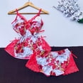 thumbnail image 2 of Gibobby Pijamas mujer calientitas Conjunto de pijama con tirantes para mujer Conjunto de pijama de encaje de estilo corto con pantalones cortos(Rosa caliente,G), 2 of 3