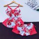 thumbnail image 2 of Gibobby Conjunto de pijama con tirantes para mujer Conjunto de pijama de encaje de estilo corto con pantalones cortos (Rosa, S), 2 of 3