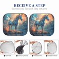 thumbnail image 6 of Honeii Forest Lake White Horse Print Foldable Car Sun Shade for Windshield, 2-Piece UV Protection Shade, Protects Car Interior, Ideal for Cars, Trucks, SUVs-Small, 6 of 6