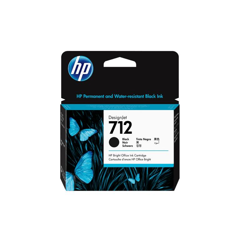 HP DesignJet Printer 712 80-ml Black Ink Cartridge, 3ED71A