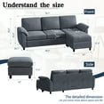 thumbnail image 4 of Walsunny 79"Convertible Sectional Sofa, L Shaped Couch Reversible Chaise for Living Room Modern Linen Fabric Dark Gray, 4 of 9