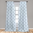 thumbnail image 4 of Ambesonne Nautical Curtains, Simplified Seahorses Art, Pair of 28"x95", Pale Cadet Blue White, 4 of 4