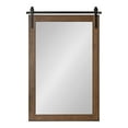 thumbnail image 6 of Kate and Laurel Cates Decorative Framed Wall Mirror, 26 x 39, Walnut Brown, Farmhouse Barn Door-Inspired Bathroom Mirror with Substantial Frame and Modern Charm, 6 of 8