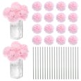 thumbnail image 1 of Uxcell Flores de Bola de Crisantemo Artificial, Ramos de Seda de Hortensia Falsos para el Hogar/Boda Rosa Champagne 30 Pack, 1 of 7