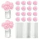 thumbnail image 1 of Uxcell Flores de Bola de Crisantemo Artificial, Ramos de Seda de Hortensia Falsos para el Hogar/Boda Rosa Champagne 30 Pack, 1 of 7