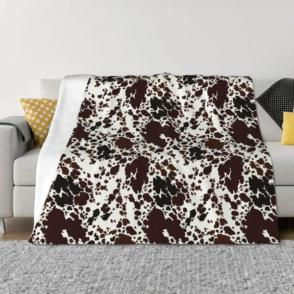 Naloa Cow Skin Flannel Blankets - Thick and Warm Blanket for Winter, Soft Fuzzy Plush King Blanket for All Seasons40"x30"