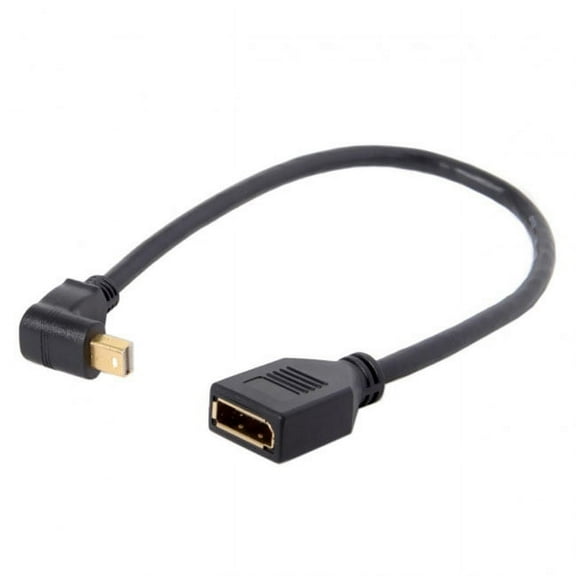 Xiwai Cable Up Angled Mini DP DisplayPort 90 Degree to DisplayPort Female Cable for Displays Monitors