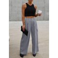 thumbnail image 2 of Pantalones cargo Dokotoo Lounge 2024 Fall Palazzo para mujer, color gris, 2 of 7