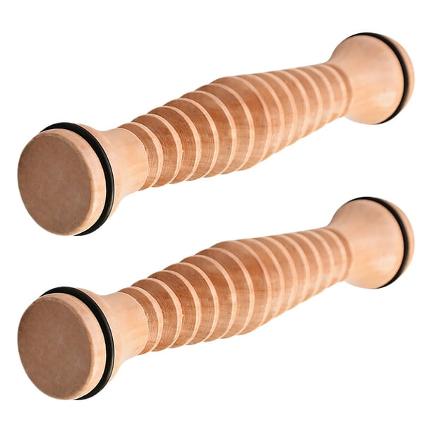 Masajeador de rodillo de suela de pie de madera de 2 piezas, masajeador de relajación y alivio para el cuidado de los pies