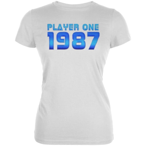 1987 Player One Birthday Juniors Soft T Shirt White SM