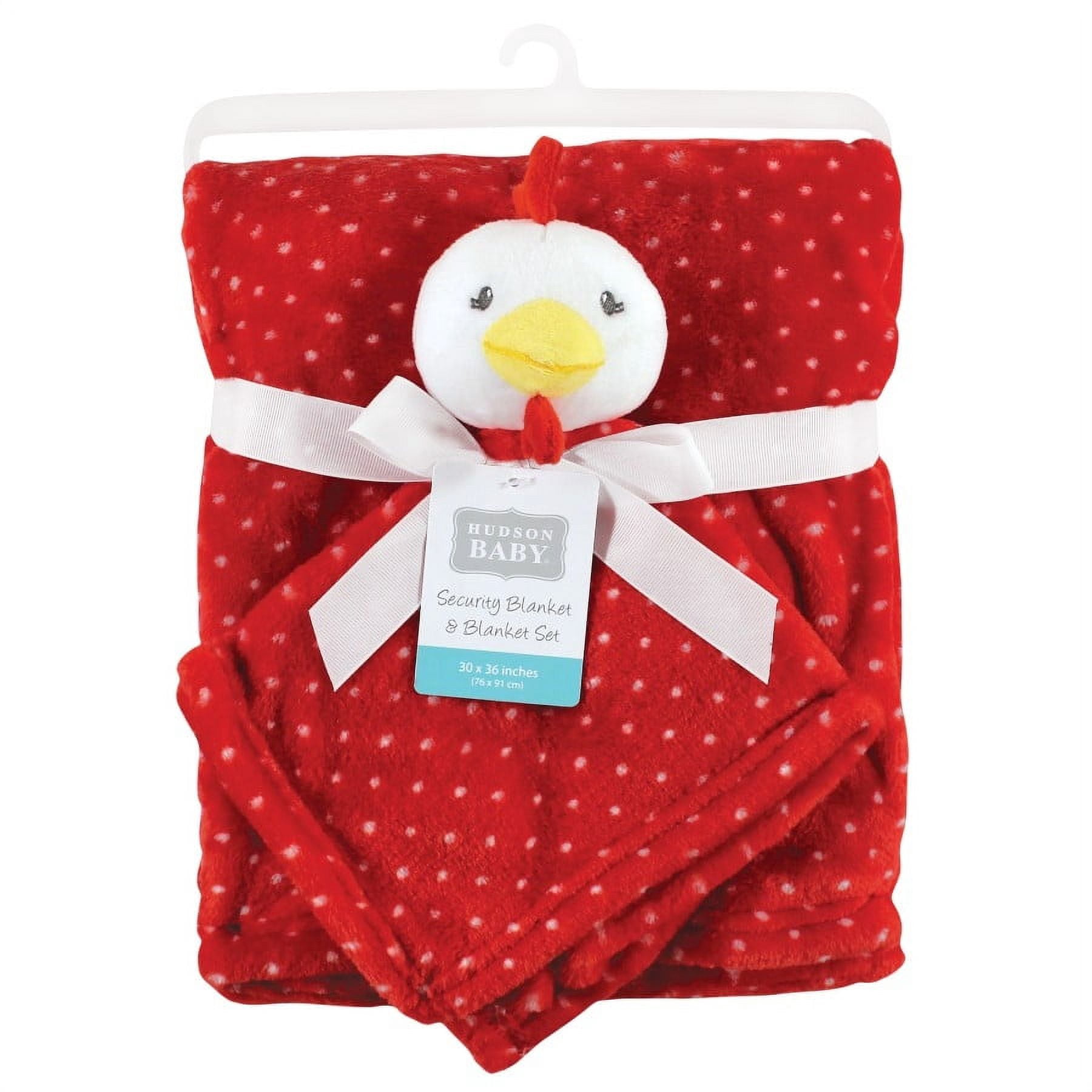 Hudson Baby Unisex Baby Plush Blanket with Security Blanket, Chicken, One Size