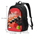 thumbnail image 4 of Yiaed Sushi Print Laptop Backpack,Business Travel Durable Laptops Backpack with USB Charging Port,Water Resistant College Computer Bag, 4 of 5