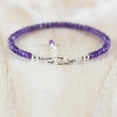 thumbnail image 3 of Amethyst 3-3.5mm Rondelle Shape Faceted Cut Beads 7 inch adjustable Silver Plated Clasp Bracelet for men, women, unisex. Link Chain Stacking Bracelet.|LINK_00295, 3 of 4