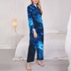 thumbnail image 3 of Balery Wolf Conjunto de Pijama con Estampado para Mujer, Conjunto de Dos Piezas con Manga Larga, Ropa de Dormir Suave con Bolsillos, Pijamas Cómodos-Small, 3 of 7