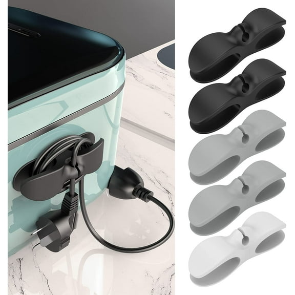 Cord Organizer for Kitchen Appliances, Adhesive Cord Holder, Cord Wrap, Cord Winder for Storage Appliances Stick on Mixer, Coffee Maker, Pressure Cooker and Air Fryer (5 Pack)