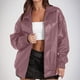 thumbnail image 1 of Chaquetas y abrigos de piel sintética de manga larga sin capucha para mujer, con cuello vuelto, de poliéster, para otoño e invierno., 1 of 7