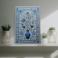 thumbnail image 3 of 60*90cm(24*36inch) Blue and White Floral Vase Inspired Canvas Wall Art with Ornate Border Framed Canvas Art Print, 3 of 8