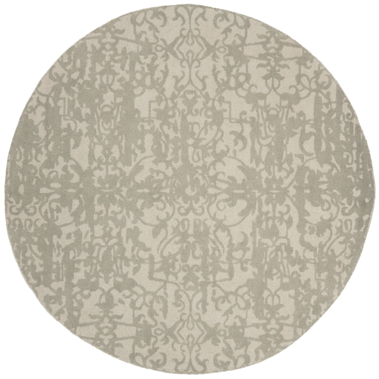 SAFAVIEH Restoration Vintage Alannah Floral Wool Area Rug, Light Sage/Grey, 5' x 8'