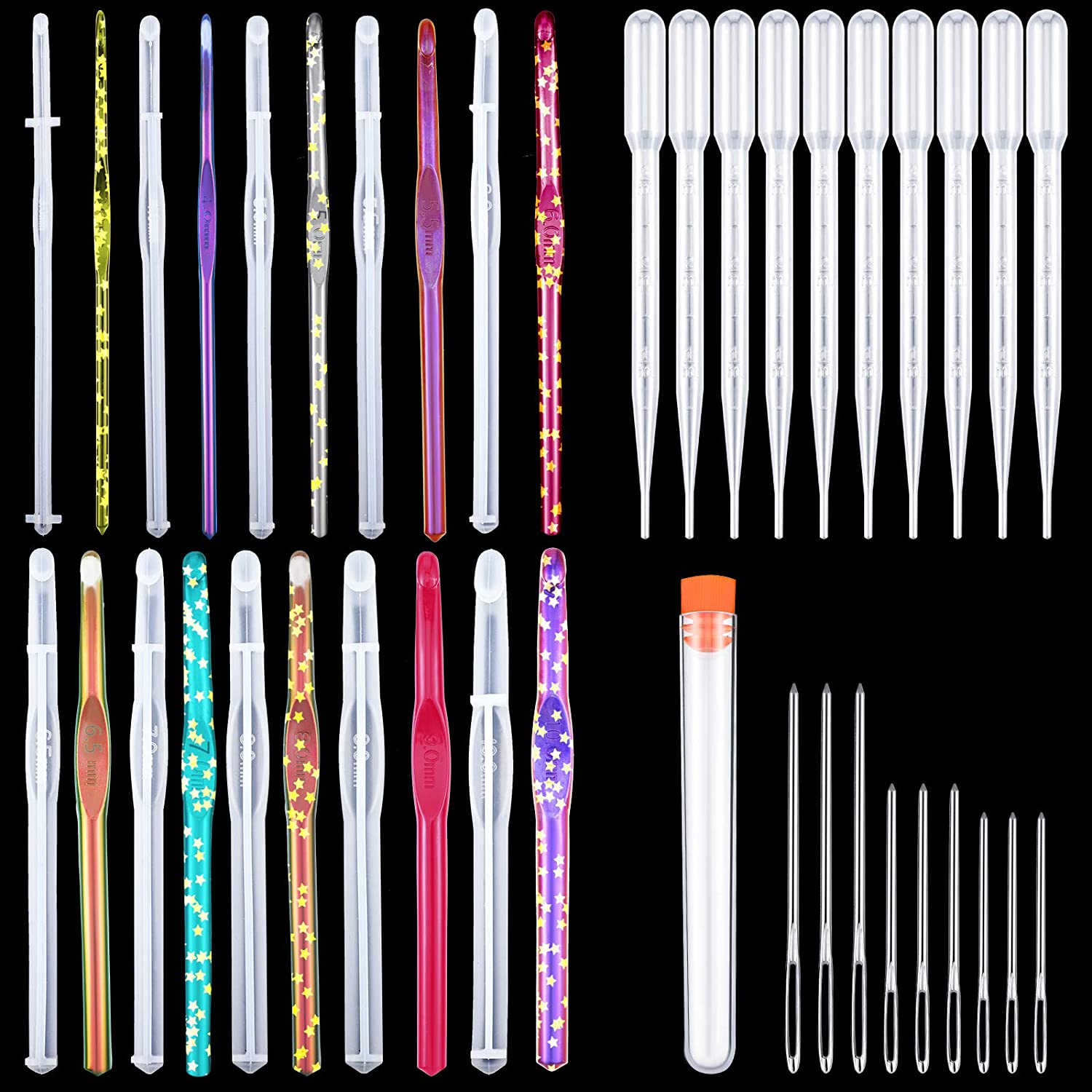 10 Pieces Resin Crochet Hooks Mold Silicone Knitting Crochet Molds Set