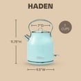 thumbnail image 4 of Haden Heritage 1.7 Liter Stainless Steel Electric Tea Kettle, Turquoise - 75004, 4 of 9
