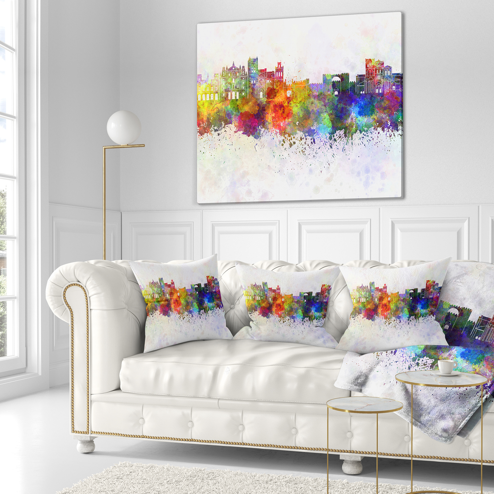 Designart Avila Skyline - Cityscape Throw Pillow - 16x16
