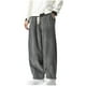thumbnail image 3 of Pantalones largos de moda para hombre, casuales, de color sólido, de pana, con bolsillos y cuerda elástica, pantalones casuales para hombre., 3 of 4