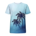 thumbnail image 5 of RYDCOT Men's Summer Graphic Coconut Tree Print Cotton Shirts Crew Neck Short Sleeve Tropical Ombre Tee Shirt Red, 5 of 5