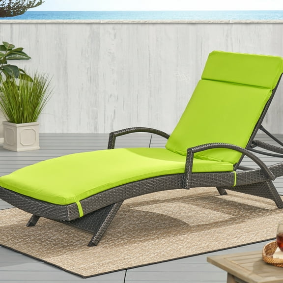 Anthony Outdoor Chaise Lounge Cushion, Green