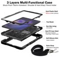 thumbnail image 6 of for Samsung Galaxy Tab S6 Lite 10.4 Inch 2024/2022/2020 (Model: SM-P620/P625/P613/P619/P610/P615/P617),Ring Kickstand Handle Wrist Armor Heavy Duty Rugged Cover+Adjustable Shoulder Strap,Black, 6 of 8