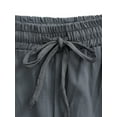thumbnail image 5 of SpringTTC Women Elastic Waist Cargo Drawstring Pants Jogger Cropped Trousers, 5 of 7