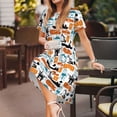 thumbnail image 3 of Goofa Industrial Transportations Pattern Women Summer Short Sleeve Midi Dress with Pockets Casual Aline Flowy Tshirt Dress Vocation Beach Sundress, 3 of 6