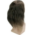 thumbnail image 2 of 12" Long Hair Men's Toupee Natural Wave 100% Virgin Human Hair Replacement System for Men 10"x8" Base Size Natural #4 Medium Brown Color, 2 of 7