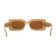 thumbnail image 4 of Womens Mod Thick Plastic Minimal Sunglasses Beige Brown, 4 of 4